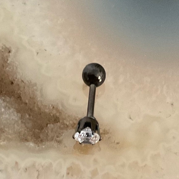 Gunmetal barbell earring cartilage tragus helix nose ring stud conch NEW - Picture 2 of 12